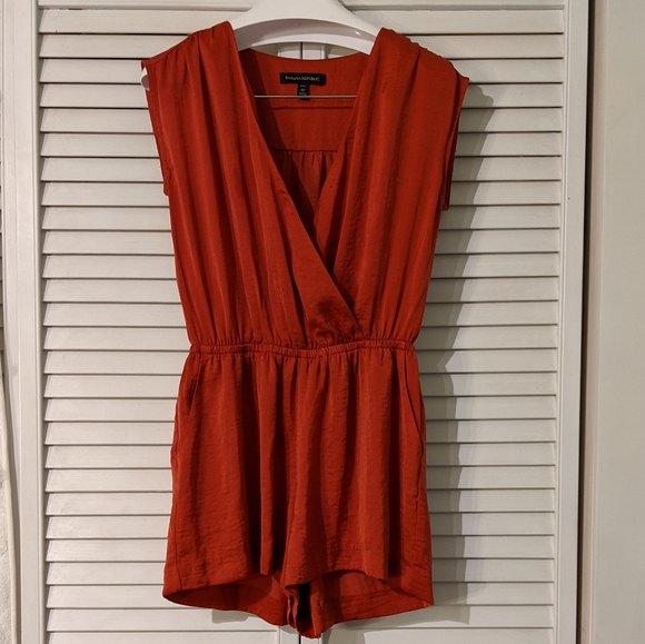 Banana Republic Pants - Banana Republic Satin Surplice Romper